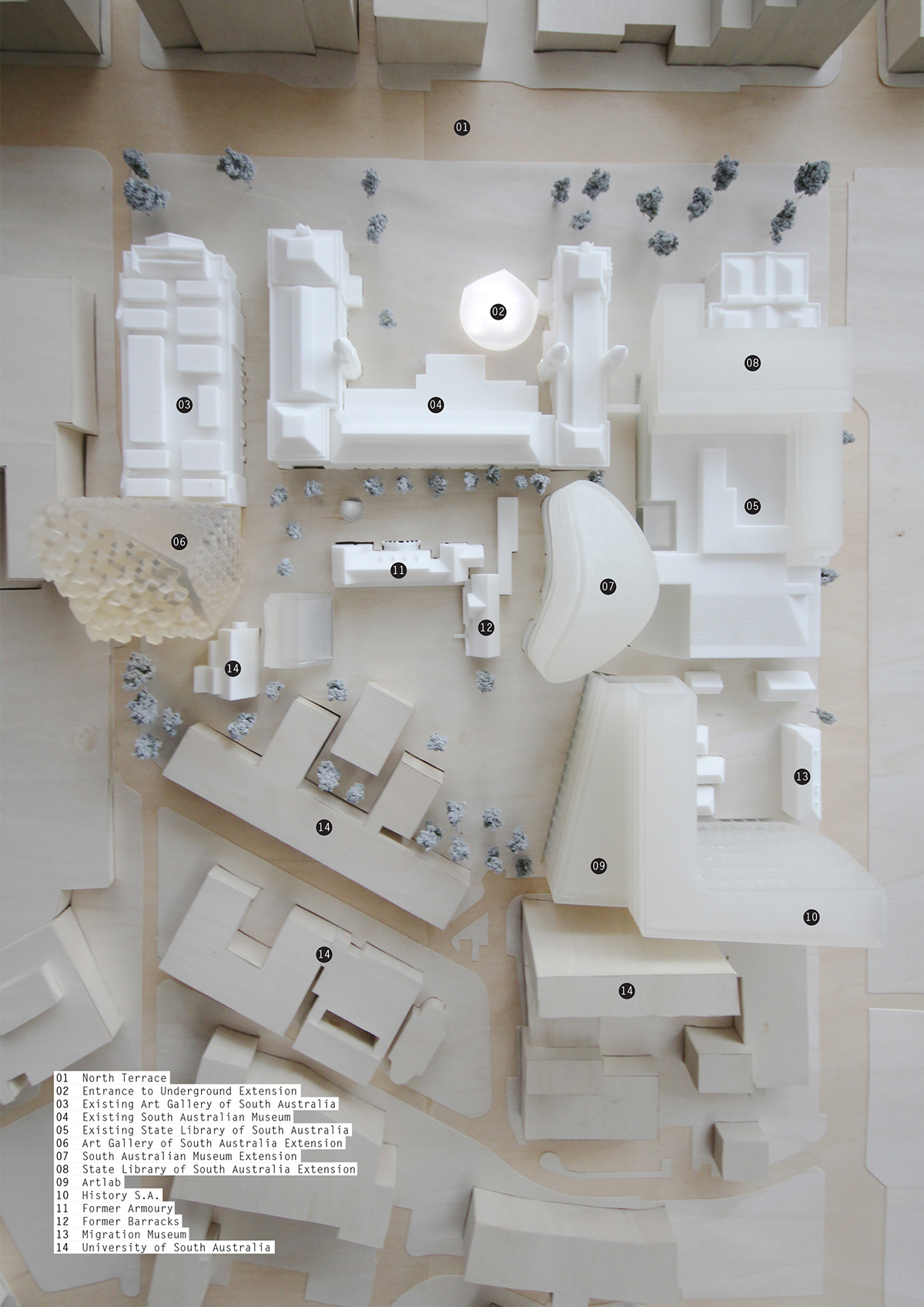 Aerial photograph of physical model